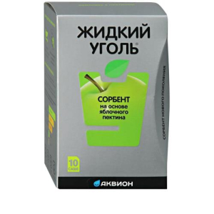 Уголь жидкий комплекс с пектином порошок для приема внутрь 7г №10