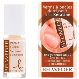 Бельведер лак 8мл укрепл д/тонк неровн ногтей с кератином