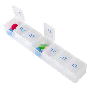 Таблетница YH31Таблетница Неделька 7 секций с клавишей для открывания/ 26761