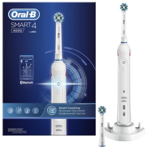 Орал би электрическая зубная щетка braun smart 4 4000/d601.524.3/ белая (тип 3767)