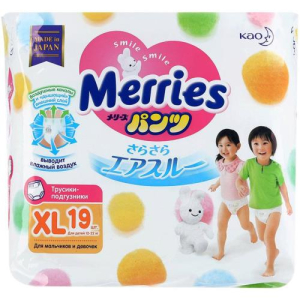 Мерриес подгузники-трусики 12-22кг. №19 [merries]