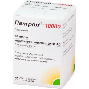 Пангрол 10000 капсулы кишечнорастворимые 10000ед №20