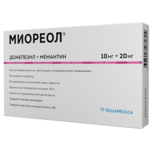 Миореол таблетки покрытые пленочной оболочкой 10мг+20мг №28 Миореол таблетки покрытые пленочной оболочкой 10мг+20мг №28