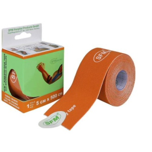 Сфм пластер лента кинезиологическая №1 на хлопк. основе рулон 5х500см оранжевый/кинезио тейп