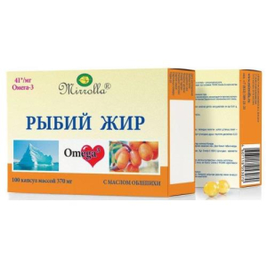 Мирролла рыбий жир капсулы №100 омега-3 +  масло облепихи