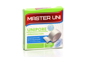 Мастер юни лейкопластырь медицинский фиксирующий №50 6х8см абсорб подуш неткан осн