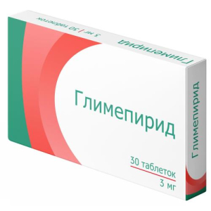 Глимепирид таблетки 3мг №30 Глимепирид таблетки 3мг №30