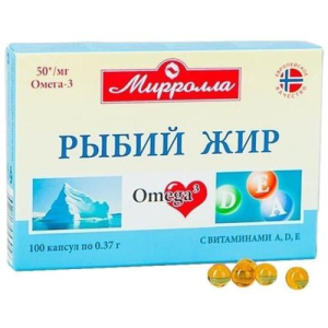 Мирролла рыбий жир капсулы 370мг №100 с витаминами а, д, е