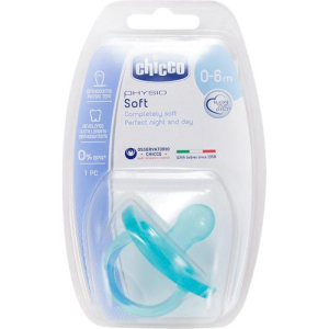 Чикко физио софт пустышка силиконовая 0-6мес голубая /арт 0066/