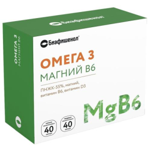 Биафишенол омега 3 магний в6 капсулы 350мг + 600мг №40 + №40