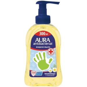Аура антибактериал мыло жидкое 300мл ромашка