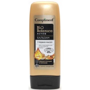 Комплимент биоботаника актив бальзам 7 редких масел 200мл реконструкция питание термо-защита  поврежденных и секущихся волос