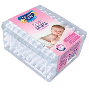 Солнце и луна палочки ватные с ограничителем №60