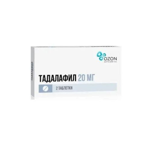 Тадалафил таблетки покрытые пленочной оболочкой 20мг №2