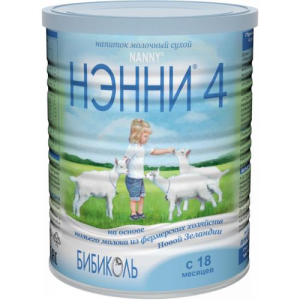 Нэнни 4 смесь сухая 800г на козьем молоке для детей от 1,5 лет