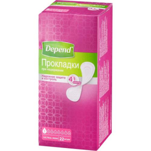 Депенд прокладки урологические №22 д/жен ультра мини