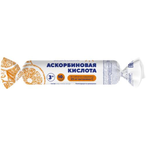 Мультифорте аскорбиновая к-та солнышко таблетки 2,5г №10 с сахаром апельсин бад