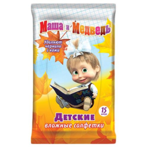 Маша и медведь салфетки школьные №15