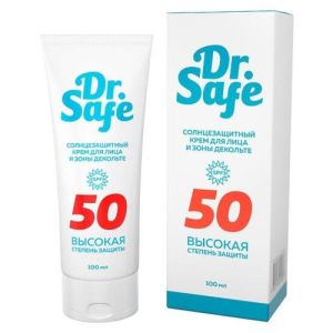 Доктор сейф крем солнцезащитный 100мл д/лица и зоны декольте spf50