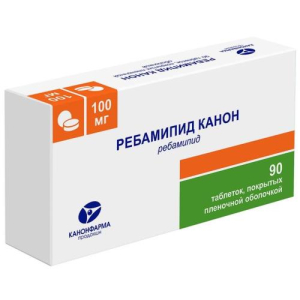 Ребамипид канон таблетки покрытые пленочной оболочкой 100мг №90 Ребамипид канон таблетки покрытые пленочной оболочкой 100мг №90