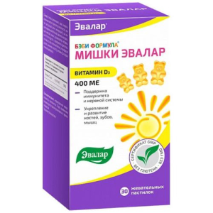 Эвалар бэби формула мишки пастилки жевательные №30 витамин д3 бад