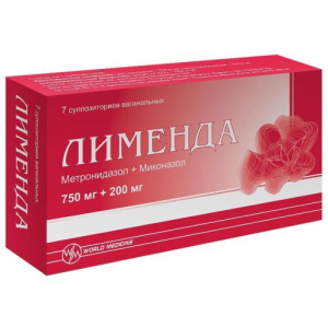 Лименда суппозитории вагинальные 750мг + 200мг №7