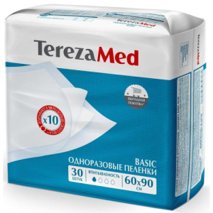 Терезамед пеленки одноразовые впитывающие №30 бэйсик 60х90см