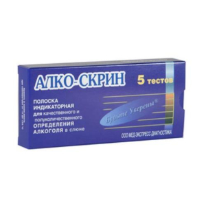 Алкоскрин экспресс-тест №5 д/определения алкоголя в слюне