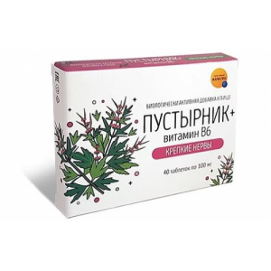 Пустырник +  витамин в6 таблетки 100мг №40 крепкие нервы бад