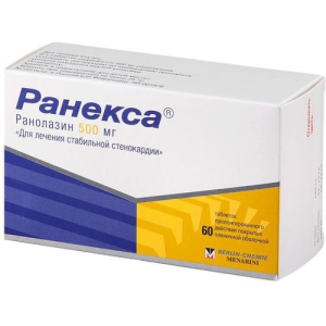 Ранекса таблетки покрытые пленочной оболочкой с пролонгированным высвобождением 500мг №60/менарини