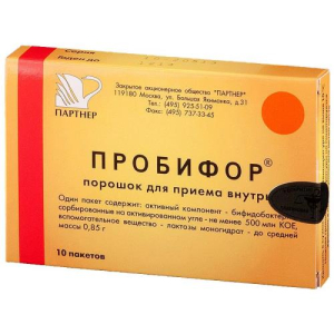 Пробифор порошок для приготовления раствора для приема внутрь 500млн.кое 850мг №10