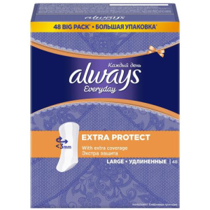 Олвэйз эвридей прокладки ежедневные №48 extra protect large экстра защита удлинен. жен.