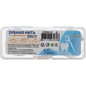 Хэппи лайф зубная нить №10 с зубочисткой (флоссеры)