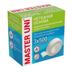 Мастер юни юнипор лейкопластырь  мед. фиксир. на неткан. основе 3x500см