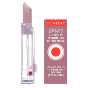 Бельведер бальзам для губ 4г с розовым маслом перламутр