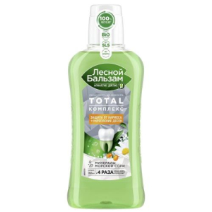 Лесной бальзам тотал комплекс ополаскиватель для полости рта 400мл морск. соль + ромашка + облепиха