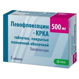 Левофлоксацин-крка таблетки покрытые пленочной оболочкой 500мг №5