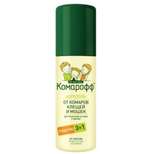 Комарофф аэрозоль 100мл от комаров, клещей, мошек 3в1