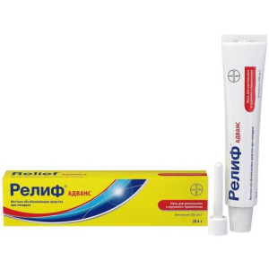 Релиф адванс мазь для ректального и наружного применения 200 мг/г 28.4г в комплекте с апплик.