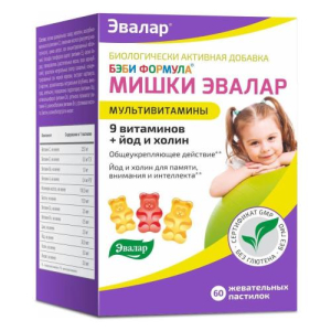 Эвалар бэби формула мишки пастилки жевательные №60 мультивитамины