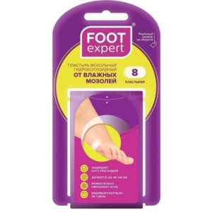 Фут эксперт пластырь гидроколлоидный №8 2,2х4,1см п/влаж. мозолей
