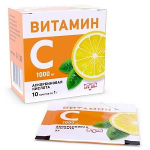 Аскорбиновая кислота витамин с порошок 1000мг 1г №10 бад