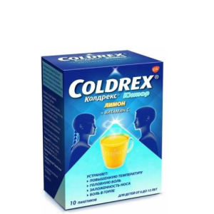 Колдрекс юниор порошок для приготовления раствора для приема внутрь 3г №10 для детей