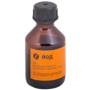 Йод раствор для наружного применения спиртовой 5% 25мл
