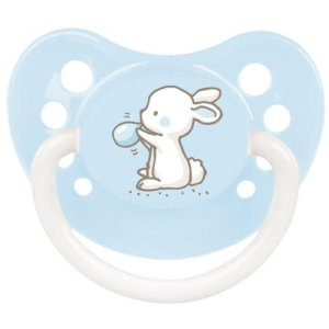 Канпол беби соска-пустышка силиконовая little cutie 6-18мес голубой