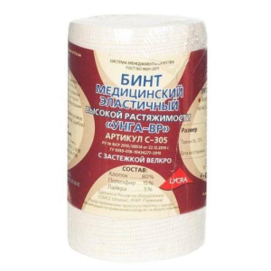 Унга-вр бинт медицинский эластичный 10смх5м велкро /арт с-305/