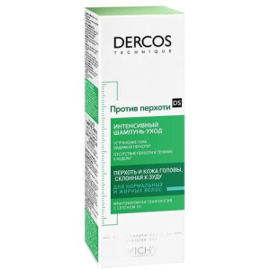 Виши деркос шампунь-уход 200мл интенсив п/перхоти д/норм/жирных волос