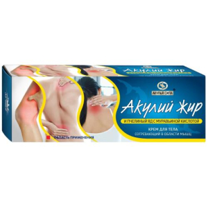 Акулья сила акулий жир  крем для тела 75мл пчелиный яд +  мурав. кислота