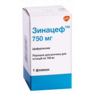 Зинацеф порошок для приготовления раствора для внутривенного и внутримышечного введения 750мг №1