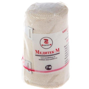 Медитек бинт медицинский эластичный вр 10х500см (застежка)